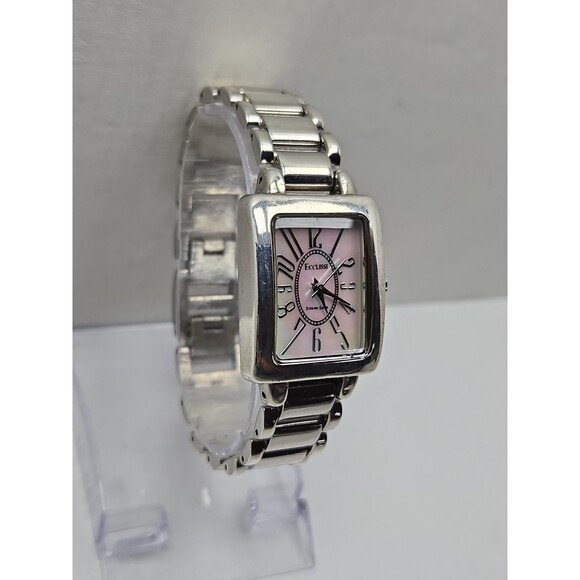 Ecclissi Womens 925 Sterling Silver Tank Bracelet Quartz Watch New Battery MOP main image 10